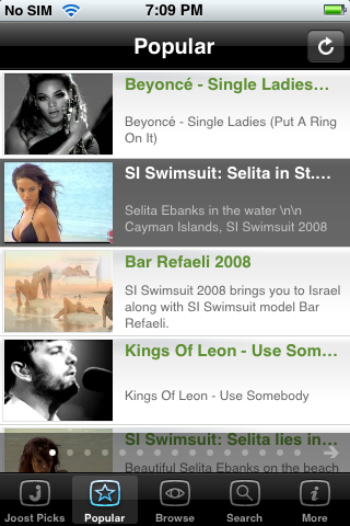 List of popular content